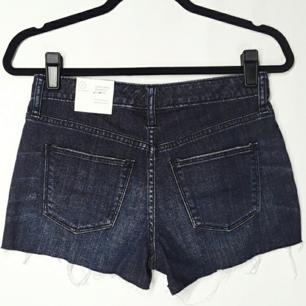 UNIVERSAL THREAD Dark Blue Wash High Rise Shortie Denim Shorts 2 (X-Small) NWT